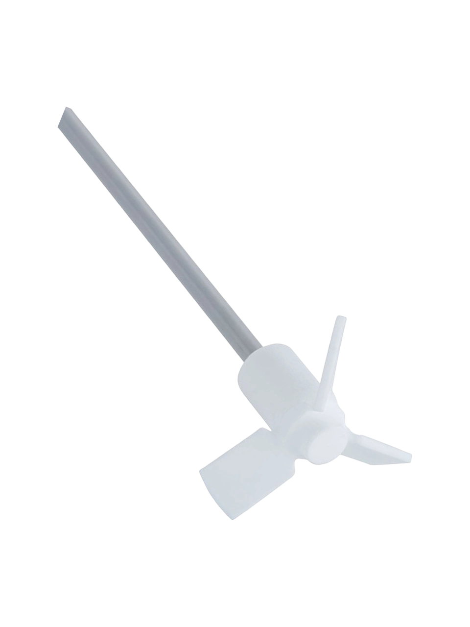 Mekanik Karıştırıcı Şaftı, R 1389, PTFE Kaplı, 3-Kanatlı Pervane Kafa, ≤ 800 RPM, 8 mm Çap, 350 mm Uzunluk, 75 mm Kafa Çapı