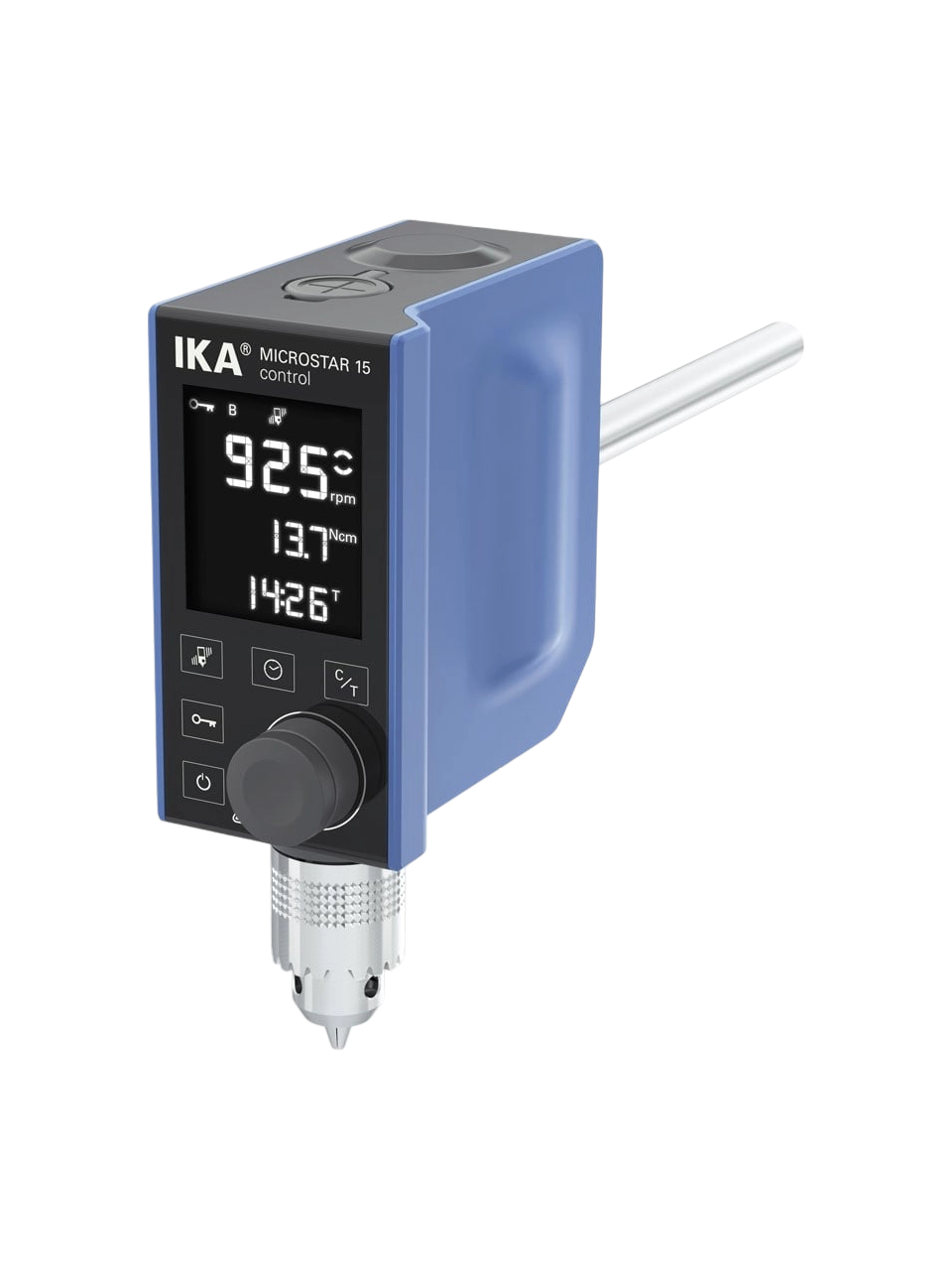 Mekanik Karıştırıcı, MICROSTAR 15 Control, 0/30-1000 RPM, 10 L, 8000 mPas Maksimum Viskozite, 15 Ncm Tork, Zaman Ayarlı, LCD Hız-Tork-Zaman Göstergesi