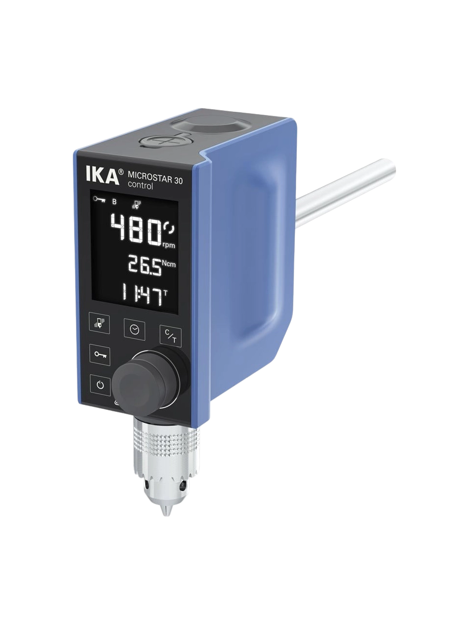 Mekanik Karıştırıcı, MICROSTAR 30 Control, 0/30-500 RPM, 20 L, 20000 mPas Maksimum Viskozite, 30 Ncm Tork, Zaman Ayarlı, LCD Hız-Tork-Zaman Göstergesi