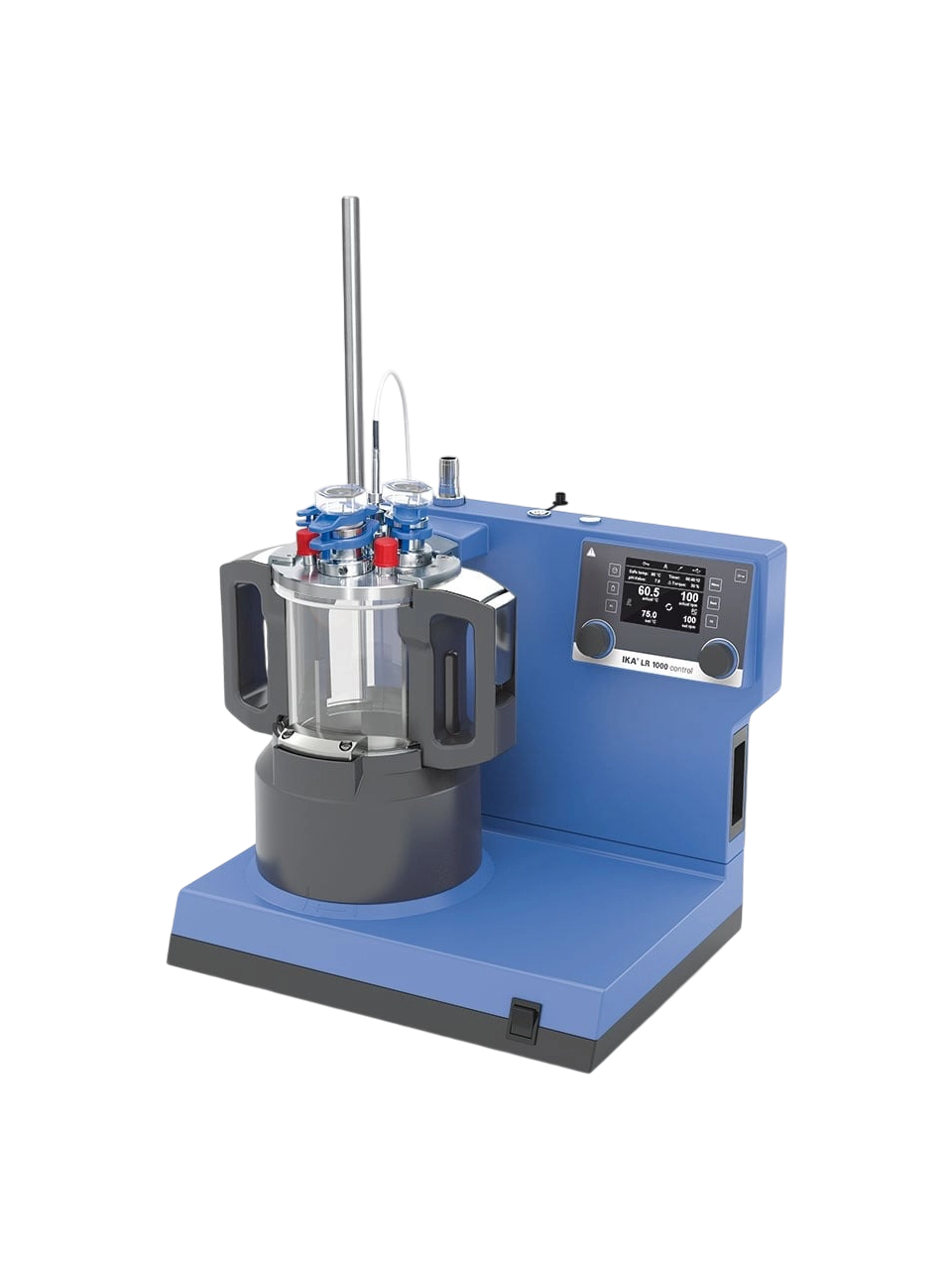 Laboratuvar Reaktörü, LR 1000 Control, Maksimum 120°C Çalışma Sıcaklığı, 3 Ncm Nominal Tork, Entegre Çapa Kafalı Karıştırıcılı, TFT Ekran, 1 L Hacim