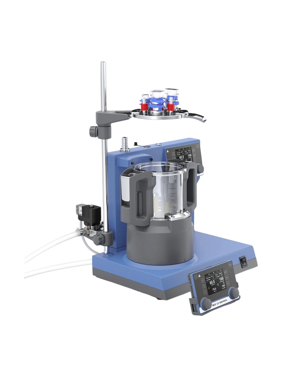 Laboratuvar Reaktörü, LR 1000 Control, Maksimum 120°C Çalışma Sıcaklığı, 3 Ncm Nominal Tork, Entegre Çapa Kafalı Karıştırıcılı, TFT Ekran, 1 L Hacim