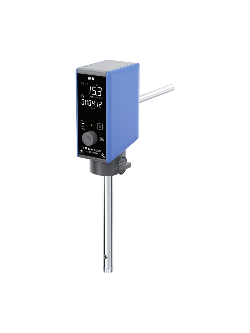Mechanical Homogenizer, T 18 Mini Digital ULTRA-TURRAX®, 3000-25000 RPM, 0,001-1.5 L (H₂O), Time Adjusted, LED Speed and Time Display