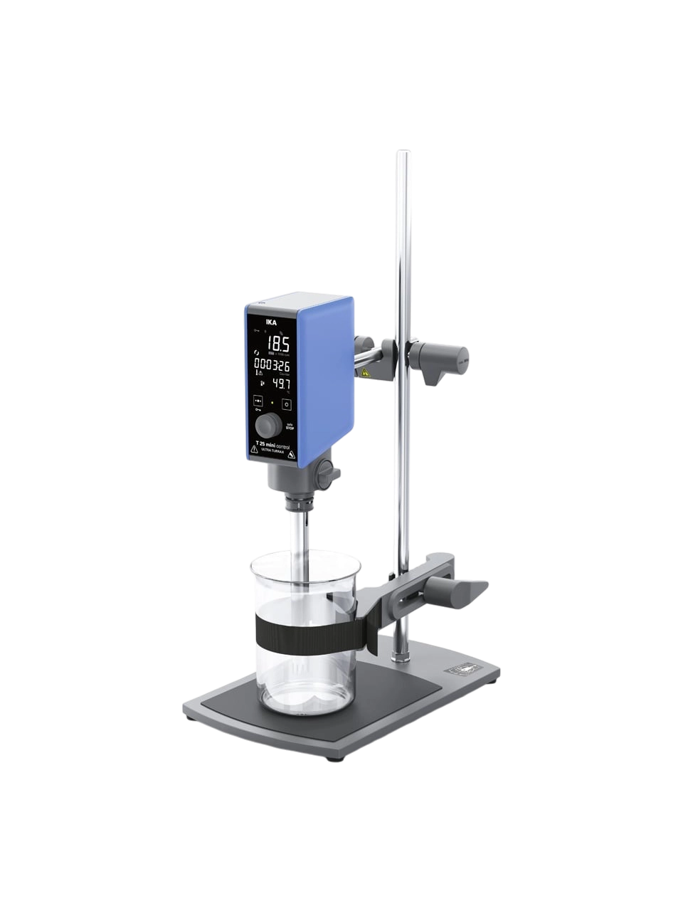 Mechanical Homogenizer, T 25 Mini Control ULTRA-TURRAX®, 600-25000 RPM, 0,001-1.5 L (H₂O), Time Adjusted, LED Speed and Time Display