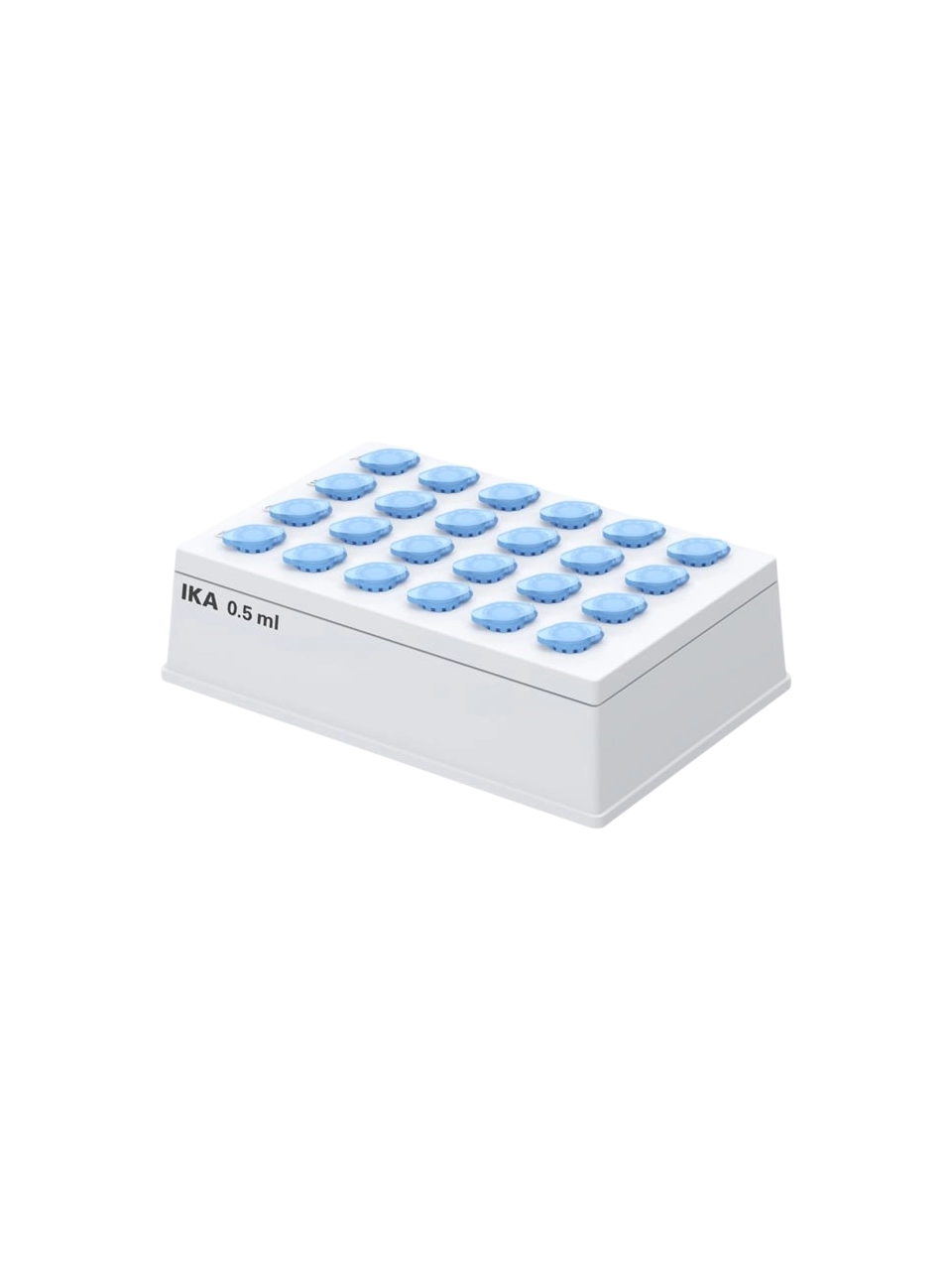 Tüp Tutucu Ek, MX Insert 0.5, IKA MATRIX Orbital Termal Çalkalayıcı İçin, 86 x 35 x 128 mm Ebatlar, 24 Adet 0,5 ml Hacim ve 8 mm Çaplı Reaksiyon Tüpü Kapasitesi
