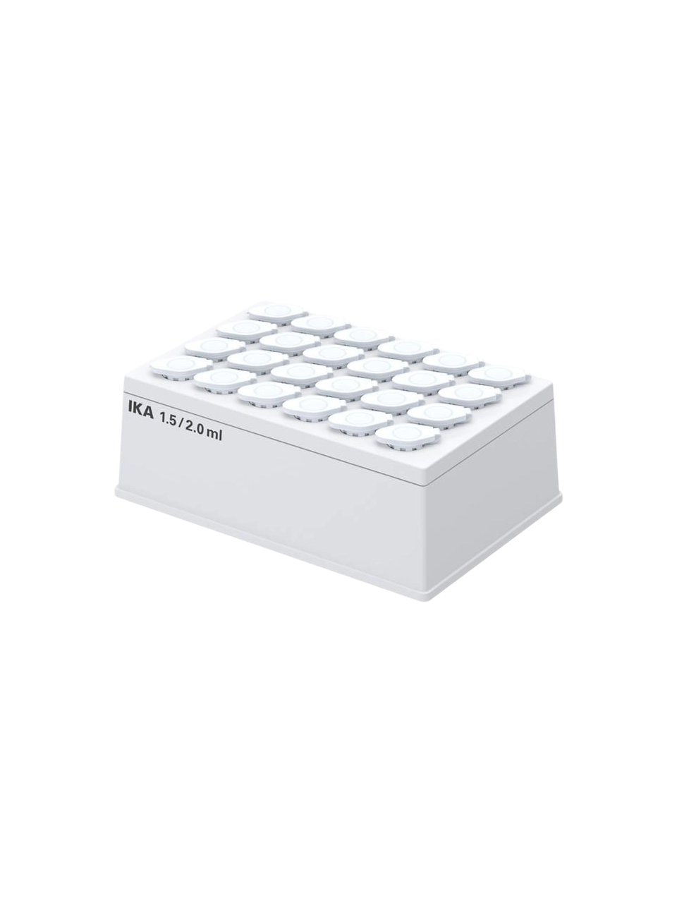 Tube Insert, MX Insert 1.5/2.0, for IKA MATRIX Orbital Thermal Shaker, 86 x 45 x 128 mm Dimensions, Capacity of 24 Reaction Tubes wtih 1,5/2 ml Volume and 12 mm Diameter
