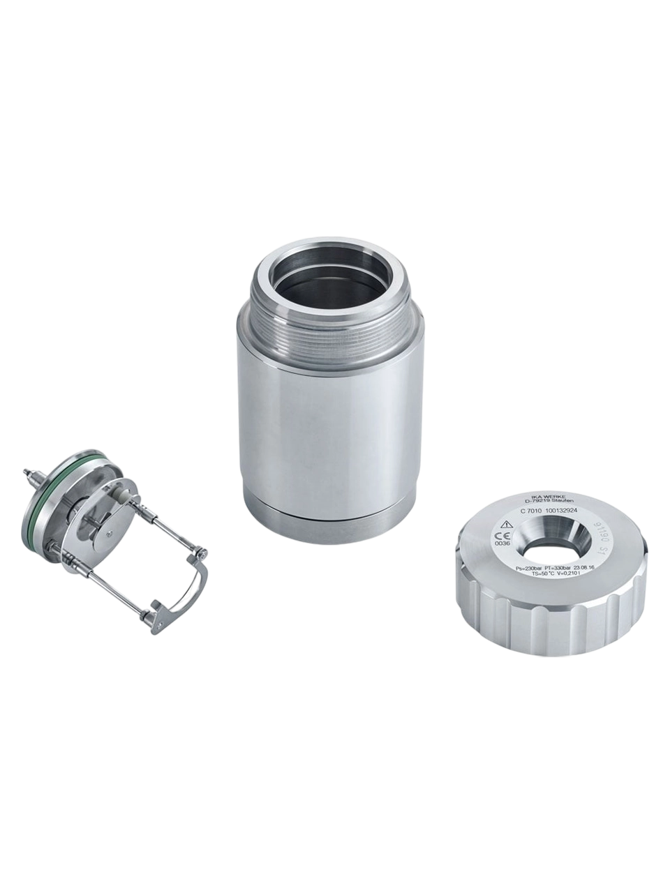 Decomposition Vessel, C 7010, Standard Stainless Steel, for IKA C 7000 Bomb Calorimeters, 230 bar Maximum Pressure, 210 ml Useable Volume