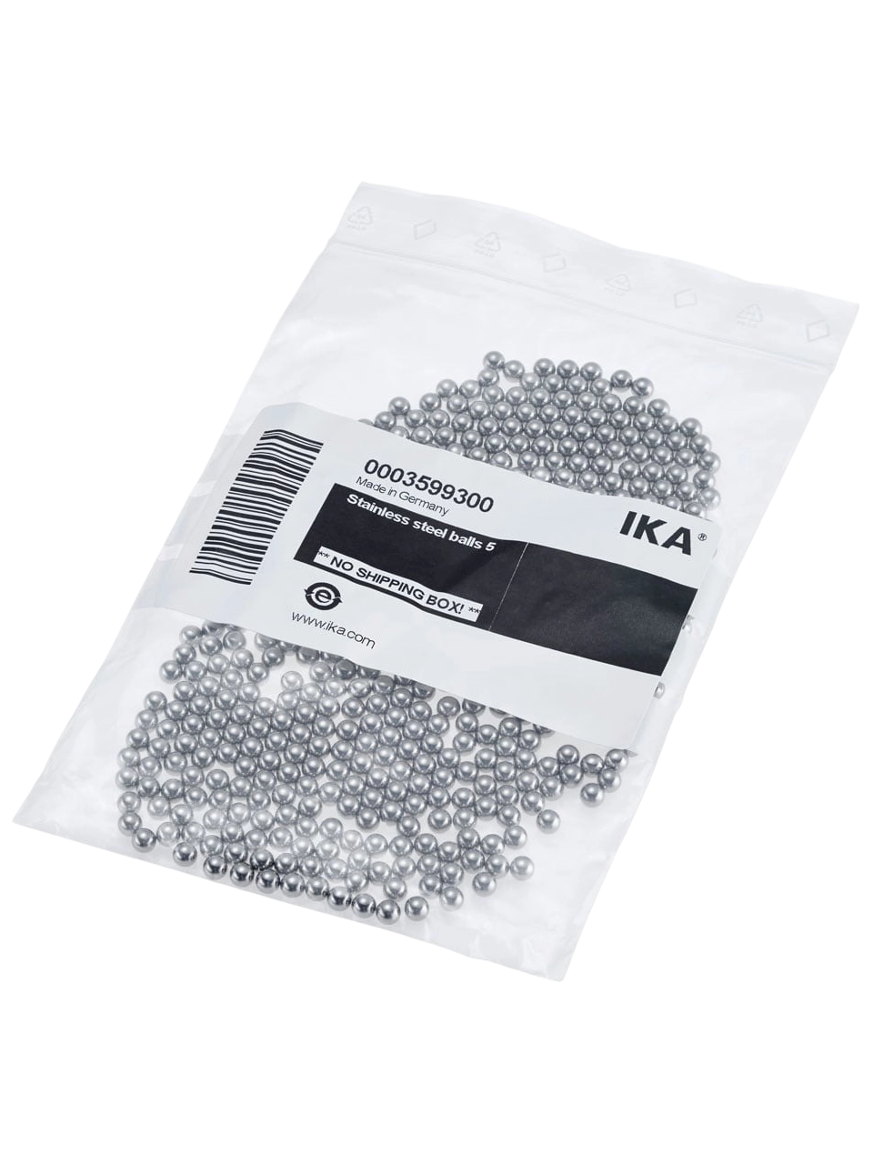 Tüp Bilyası, Paslanmaz Çelik, IKA BMT-20-S/BMT-50-S Bilyalı Öğütme Tüpleri İçin, Non-Steril, 5 mm Çap, 480 adet/paket