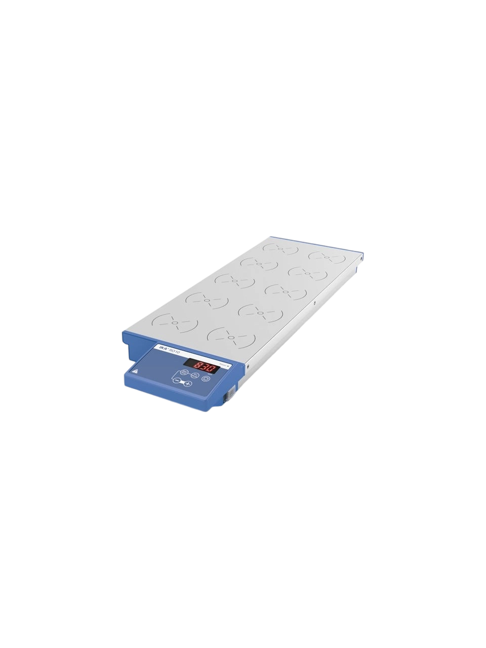 Manyetik Karıştırıcı, RO 10, 190x470 mm Paslanmaz Çelik Plaka, 0-1200 RPM, Isıtıcısız, 10 Pozisyonlu, 0,4 L/Pozisyon, Zamanlayıcısız, LED Ekran