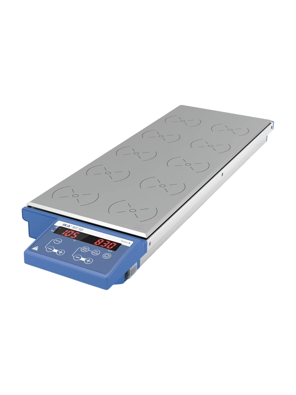 Manyetik Karıştırıcı, RT 10, 180x495 mm Alüminyum Alaşım Plaka, 0-1000 RPM, Isıtıcılı (120°C), 10 Pozisyonlu, 0,4 L/Pozisyon, Zamanlayıcısız, LED Ekran