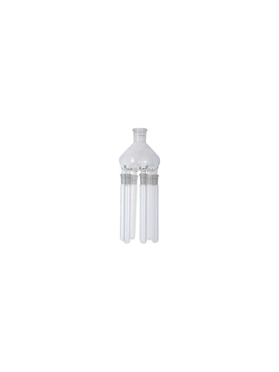 Distilasyon Örümceği, RV 10.600, Borosilikat Cam, Şeffaf, NS 29/32 Şilifli Boyun, 6 Adet 20 ml Hacimli Distilasyon Tüplü (NS14/23)