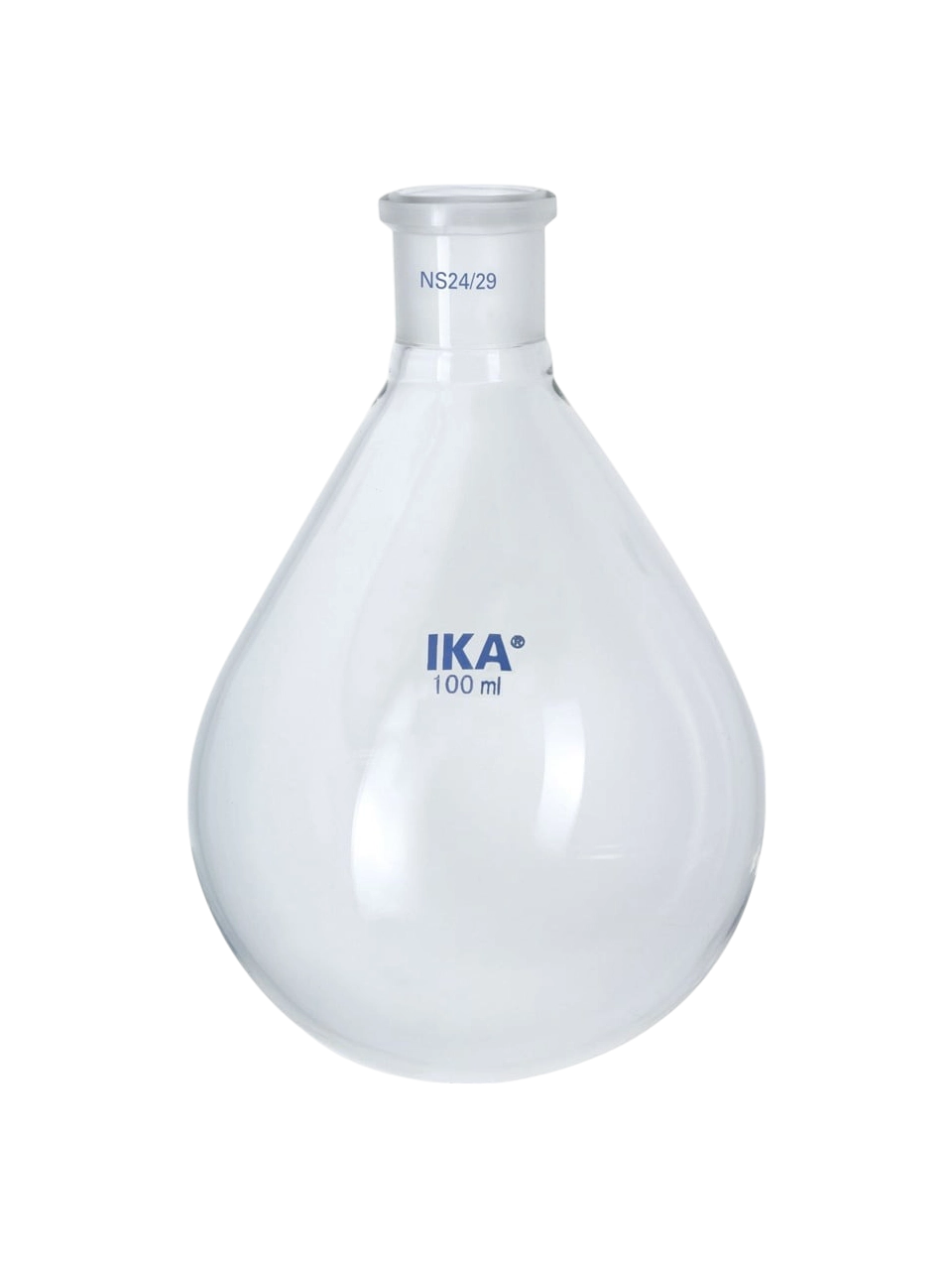 Buharlaştırma Balonu, RV 10.91, Borosilikat Cam, Şeffaf, Dibi Yuvarlak, Tek Boyunlu, NS 24/29 Şilifli, 100 ml Hacim