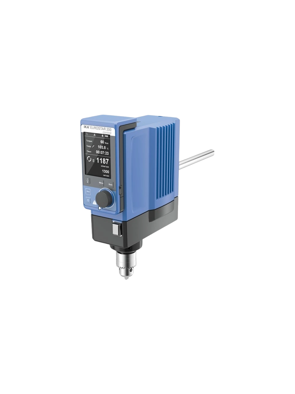 Mekanik Karıştırıcı, EUROSTAR 200 Control, 0/6-2000 RPM, 100 L, 100000 mPas Maksimum Viskozite, 200 Ncm Tork, Zaman Ayarlı, TFT Hız-Tork-Zaman-Sıcaklık Göstergesi