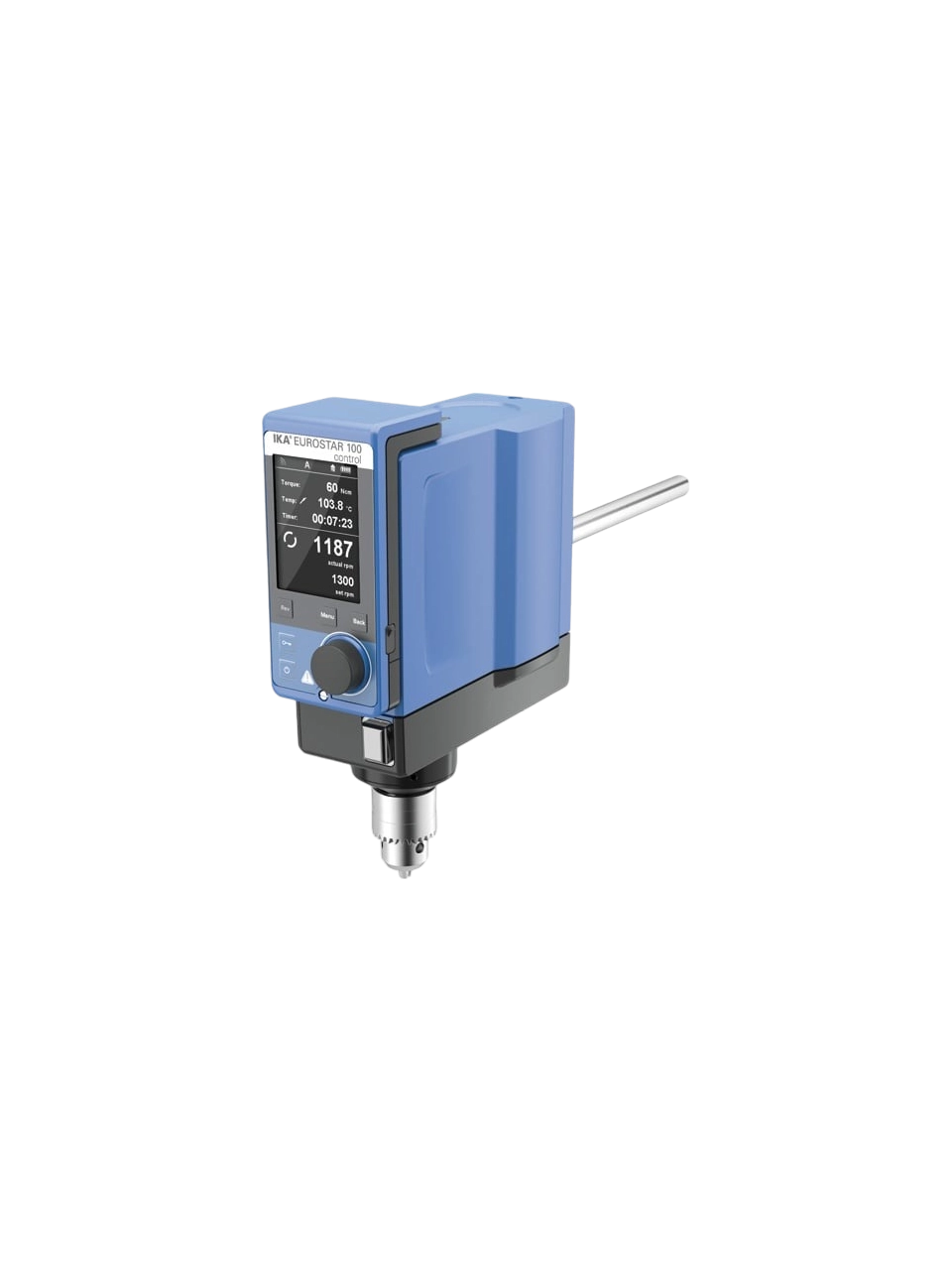Mekanik Karıştırıcı, EUROSTAR 100 Control, 0/30-1300 RPM, 100 L, 70000 mPas Maksimum Viskozite, 100 Ncm Tork, Zaman Ayarlı, TFT Hız-Tork-Zaman-Sıcaklık Göstergesi