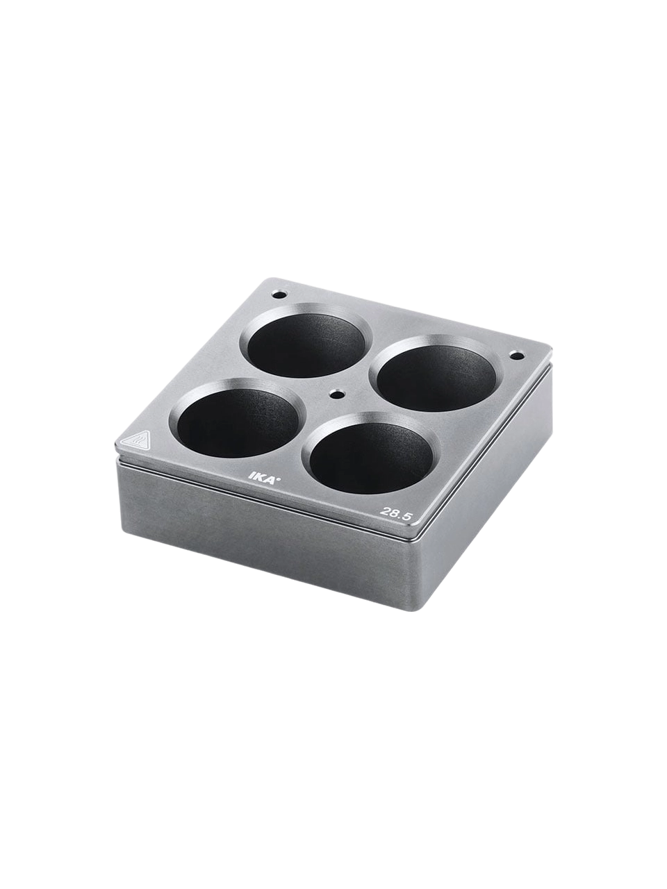 Kuru Isıtma Bloğu, H 135.104, Alüminyum Eloksal, Kulpsuz, IKA H 135.10/H 135.11 Tutucu İle Kullanım İçin, 4 Yuvalı, 20 ml Tüpler İçin, 79x25x79 mm, Düz Tabanlı