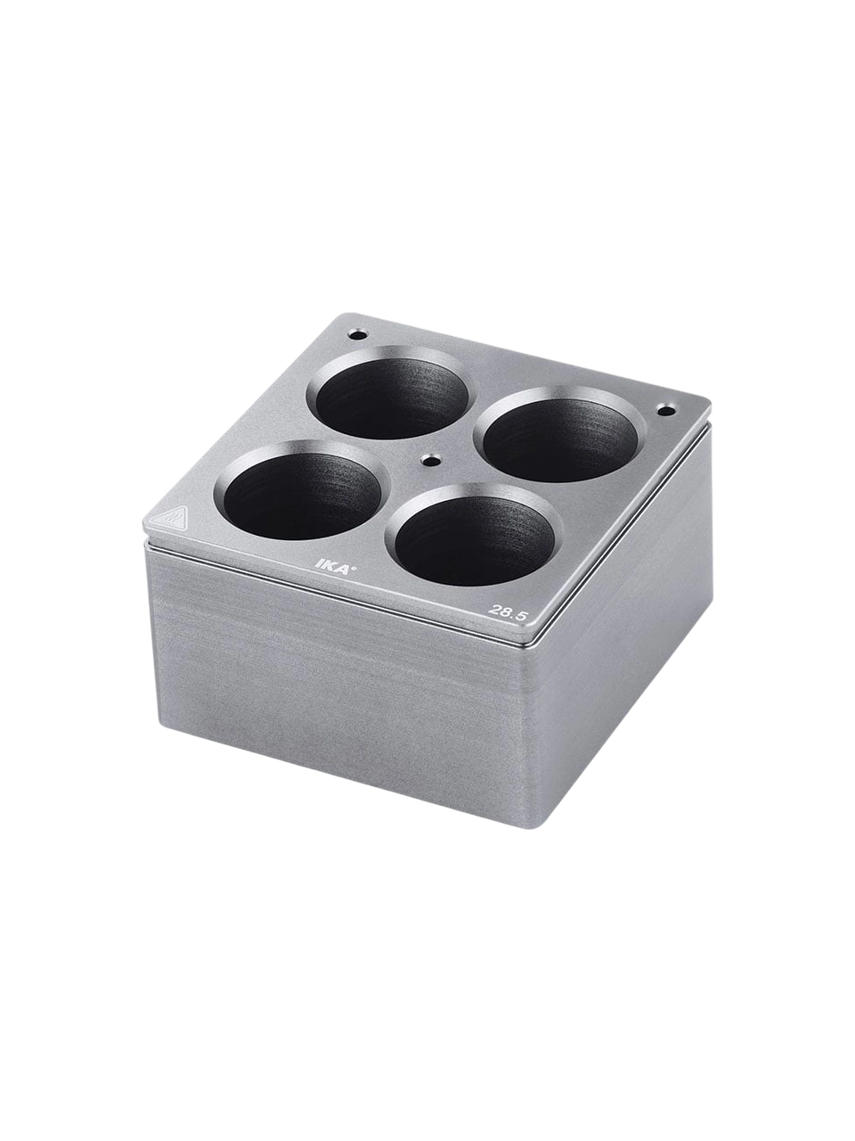 Kuru Isıtma Bloğu, H 135.106, Alüminyum Eloksal, Kulpsuz, IKA H 135.10/H 135.11 Tutucu İle Kullanım İçin, 4 Yuvalı, 40 ml Tüpler İçin, 79x45x79 mm, Düz Tabanlı