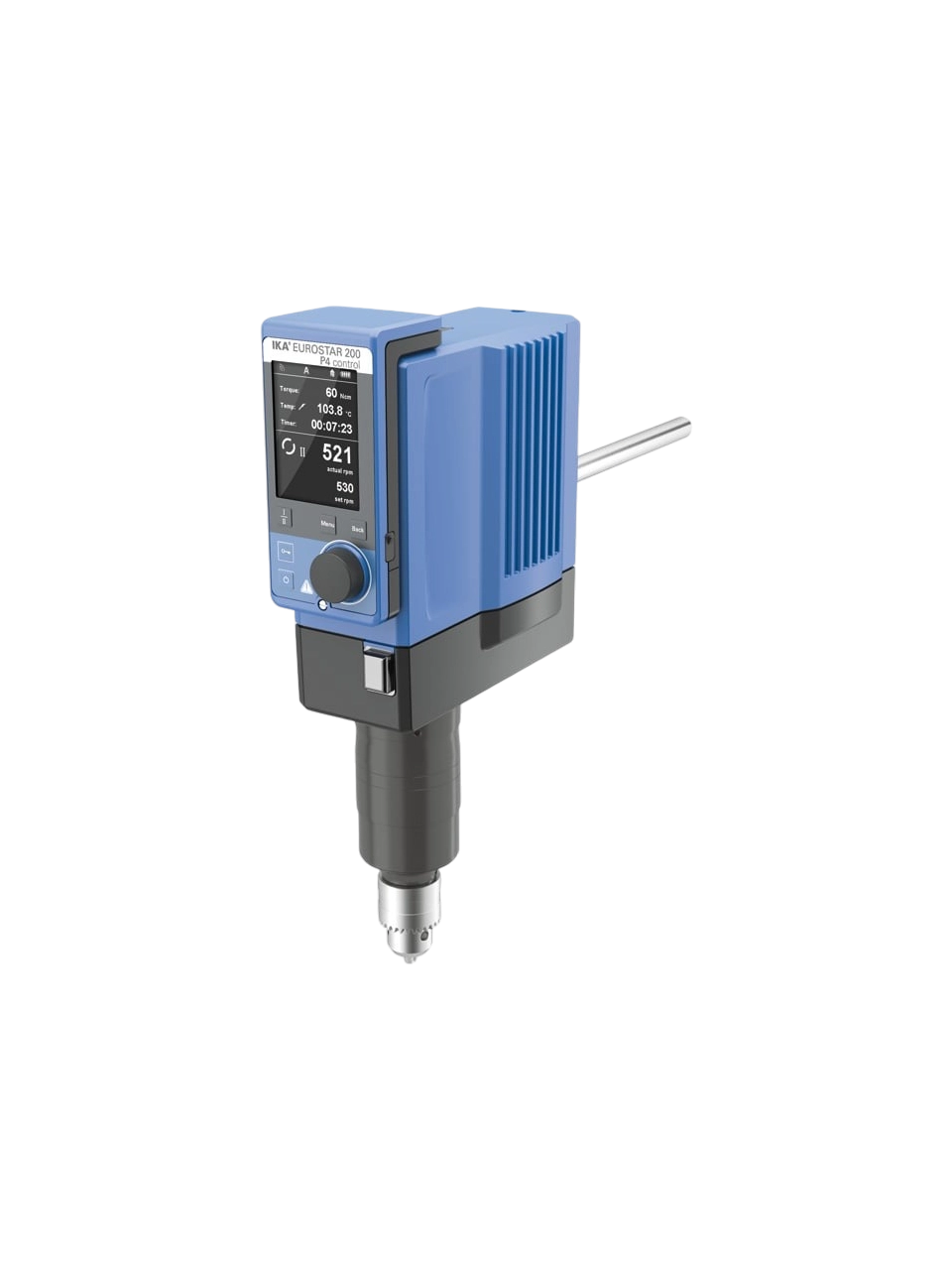 Mekanik Karıştırıcı, EUROSTAR 200 P4 Control, 0/4-530 RPM, 100 L, 150000 mPas Maksimum Viskozite, 660 Ncm Tork, Zaman Ayarlı, TFT Hız-Tork-Zaman-Sıcaklık Göstergesi