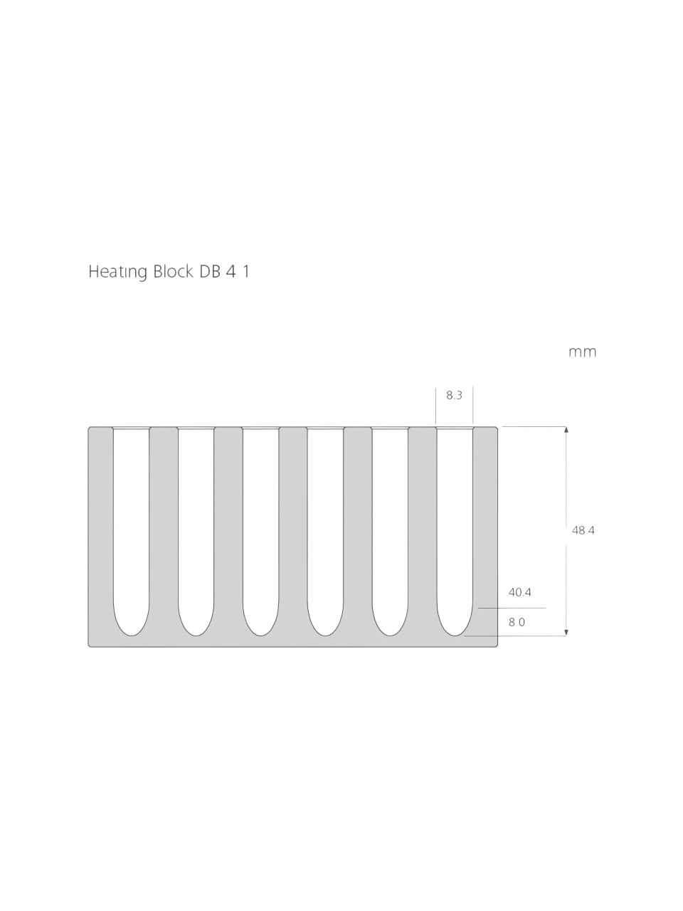Kuru Isıtma Bloğu, DB 4.1, Alüminyum Eloksal, 30 Yuvalı, 6 mm Yuvarlak Tabanlı Tüpler İçin, 95×76×51 mm Ebatlar