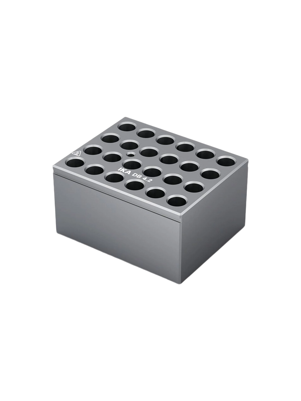 Dry Heating Block, DB 4.2, Aluminum Anodized, 24 Holes, for 10 mm Round Bottom Tubes, 95×76×51 mm Dimensions