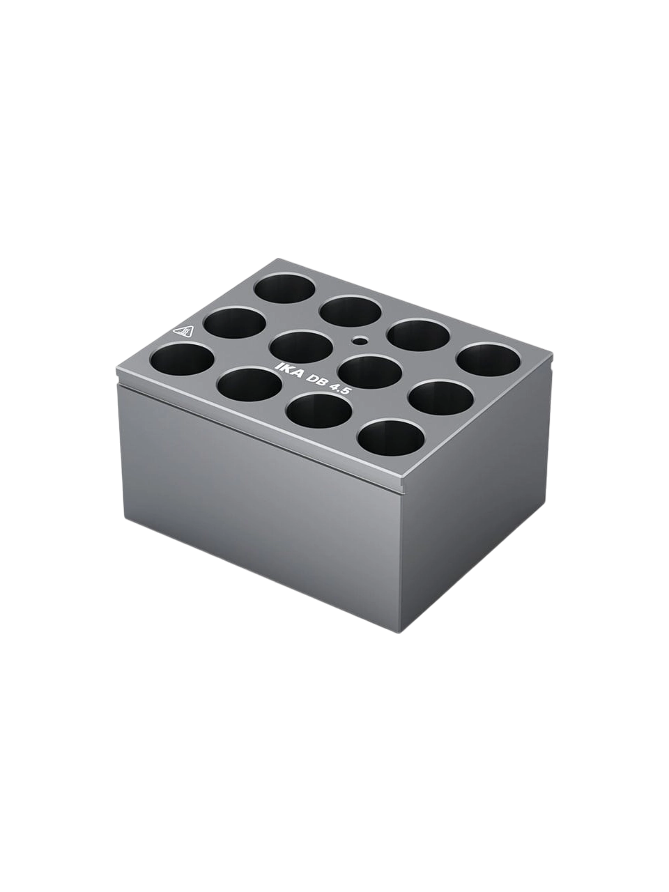 Dry Heating Block, DB 4.5, Aluminum Anodized, 12 Holes, for 15-16 mm Round Bottom Tubes, 95×76×51 mm Dimensions