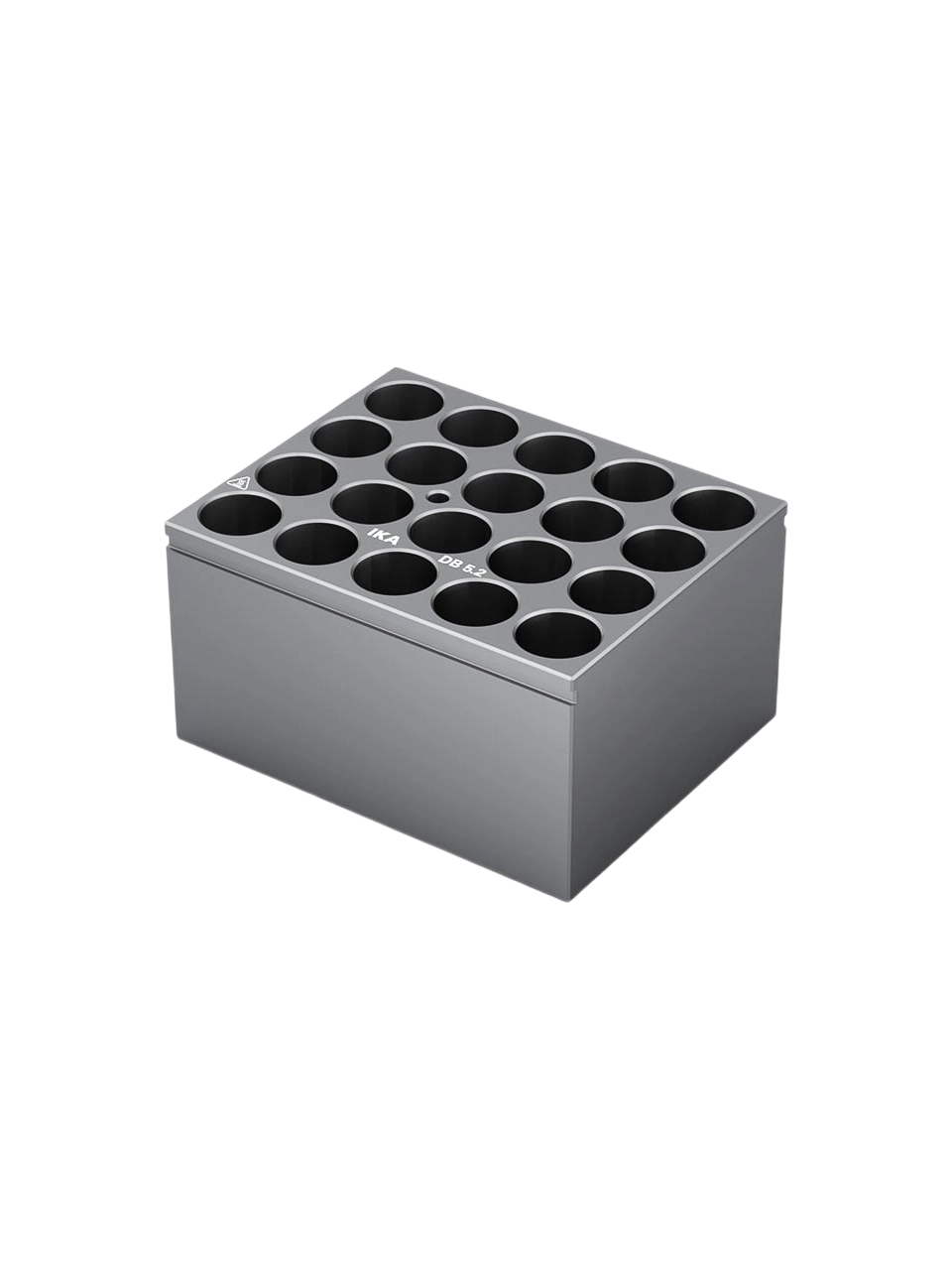 Dry Heating Block, DB 5.2, Aluminum Anodized, 20 Holes, for 15 mm Vials, 95×76×51 mm Dimensions