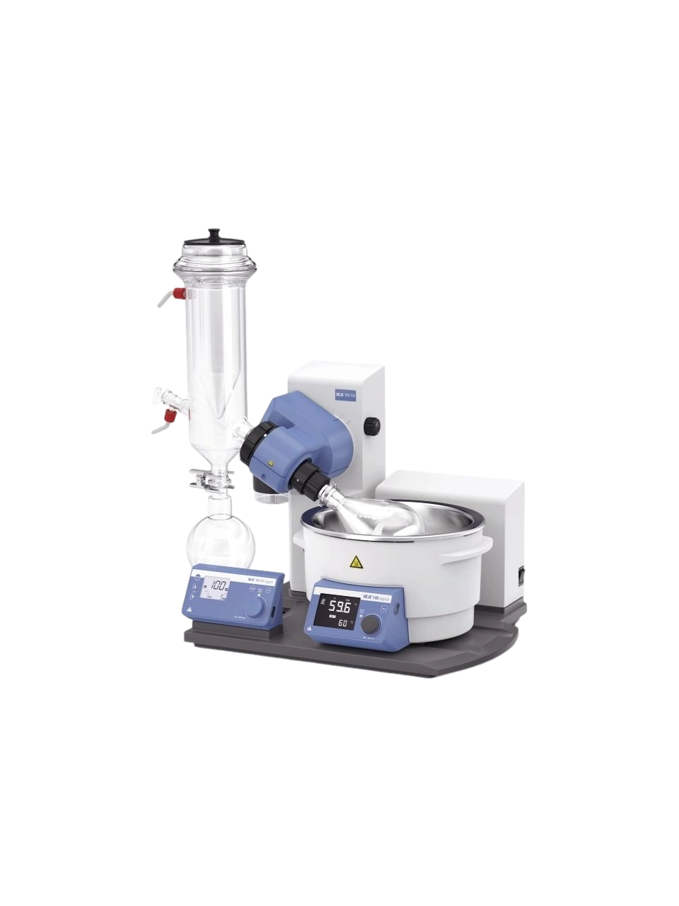 Rotary Evaporator, RV 10 Digital, Vertical Dry Ice Condenser, Automated Lift, 5-280 RPM, Ambient Temp-180°C, Time Adjusted, Digital Temp.-Time-Speed Display, 4 L Bath