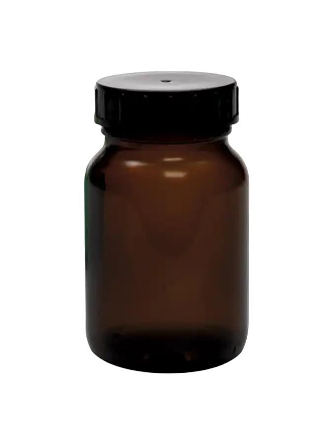Bottle, Neutral Glass, Amber, Cap with Gasket, GL 32 Neck, Non-autoclavable, W/O Scale, 50 ml Volume