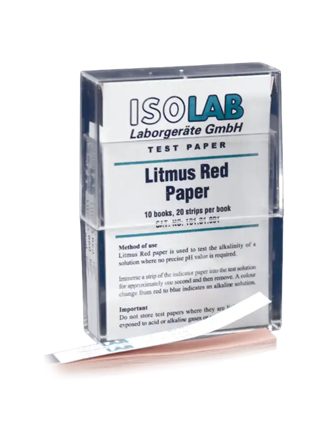 Lithmus Papers, 5,0-8,0 pH, Red, 200 strips/pack