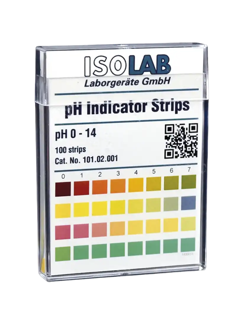pH İndikatör Stripleri, 0,0-14,0 pH, 6 x 80 mm, ISOLAB, 100 çubuk/paket
