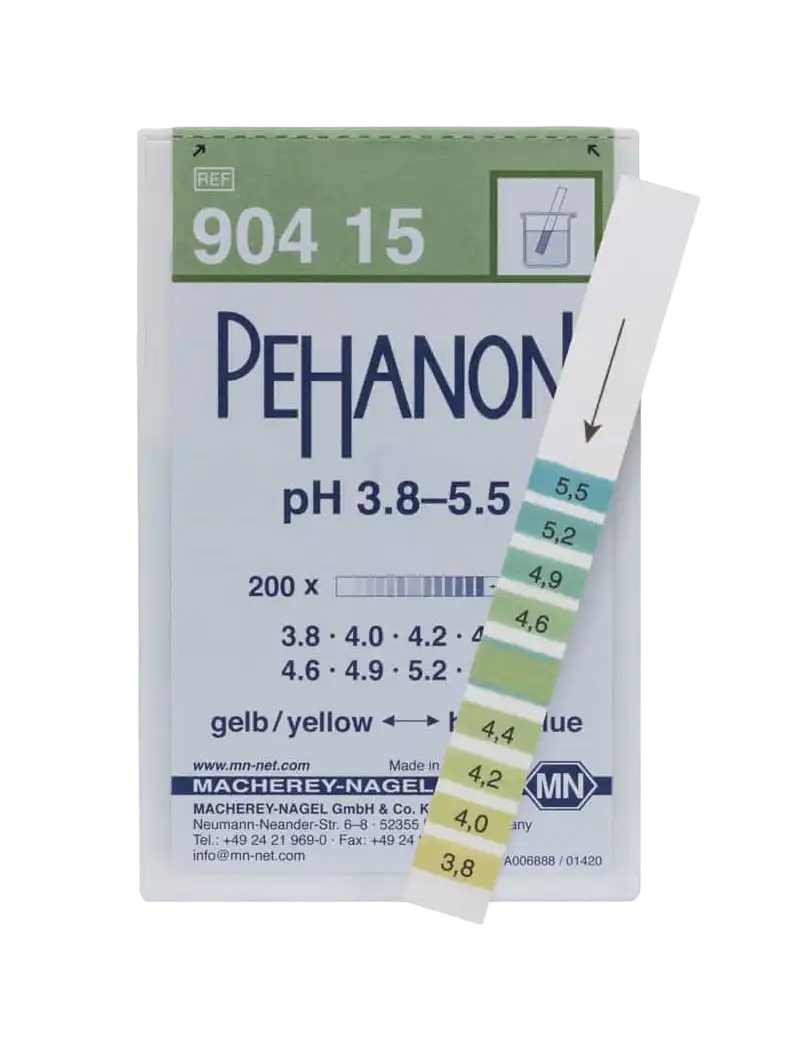 Pehanon Test Stripleri, 3,8-5,5 pH, 6 x 80 mm, M&Nagel, 200 çubuk/paket