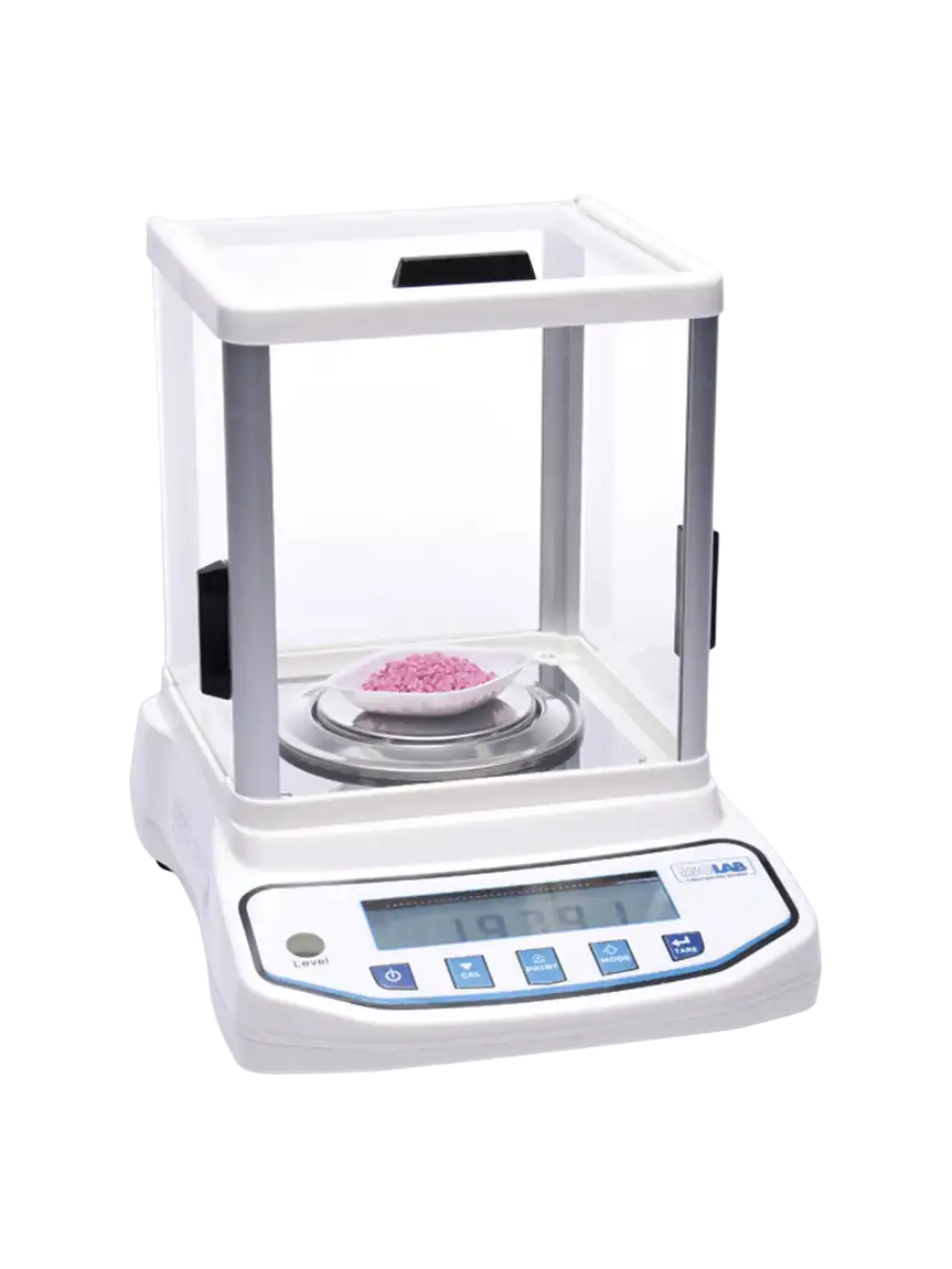 Analytical Balance, LCD Display, 85 mm Pan Diameter, External Calibration, Draft Shield, 320 gr Capacity, 0,001 g Readability