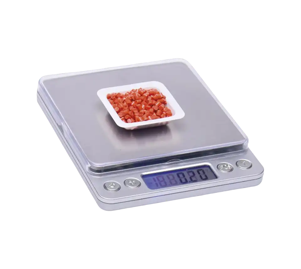 Precision Balance, LCD Display, 100 x 100 mm Pan Size, No Calibration, W/O Shield, 500 gr Capacity, 0,01 gr Readability