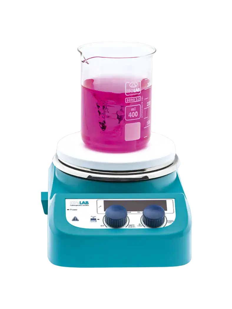 Magnetic Stirrer, with Hot Plate, 3 L Stirring Capacity, 280°C, 200-1500 RPM, PT1000 Temperature Sensor (± 0,2°C), LED Display