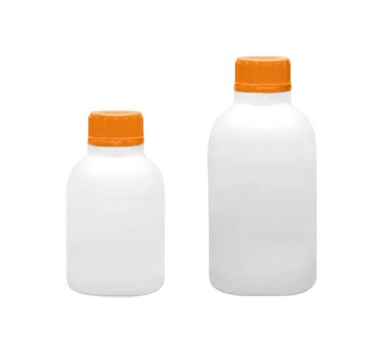Bottle, P.E, for Liquids, Screw Cap with Security Ring (with PTFE Insert), GL 45 Neck, W/O Scale, 500 ml Volume, 50 pcs/pack