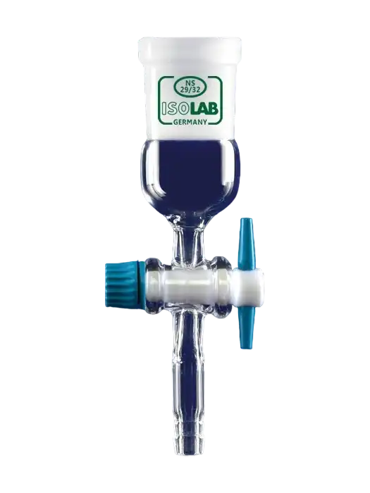 Adapter, Borosilicate Glass, Straight, with PTFE Stopcock, 8 mm Diameter, for 6-10 mm Internal Diameter Hoses, Female Joint: NS 14/23