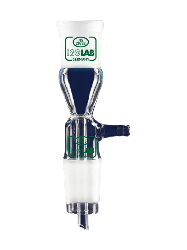 Adapter, Borosilicate Glass, Straight, Side Vacuum Arm, Female Joint: NS14/23, Male Joint: NS14/23