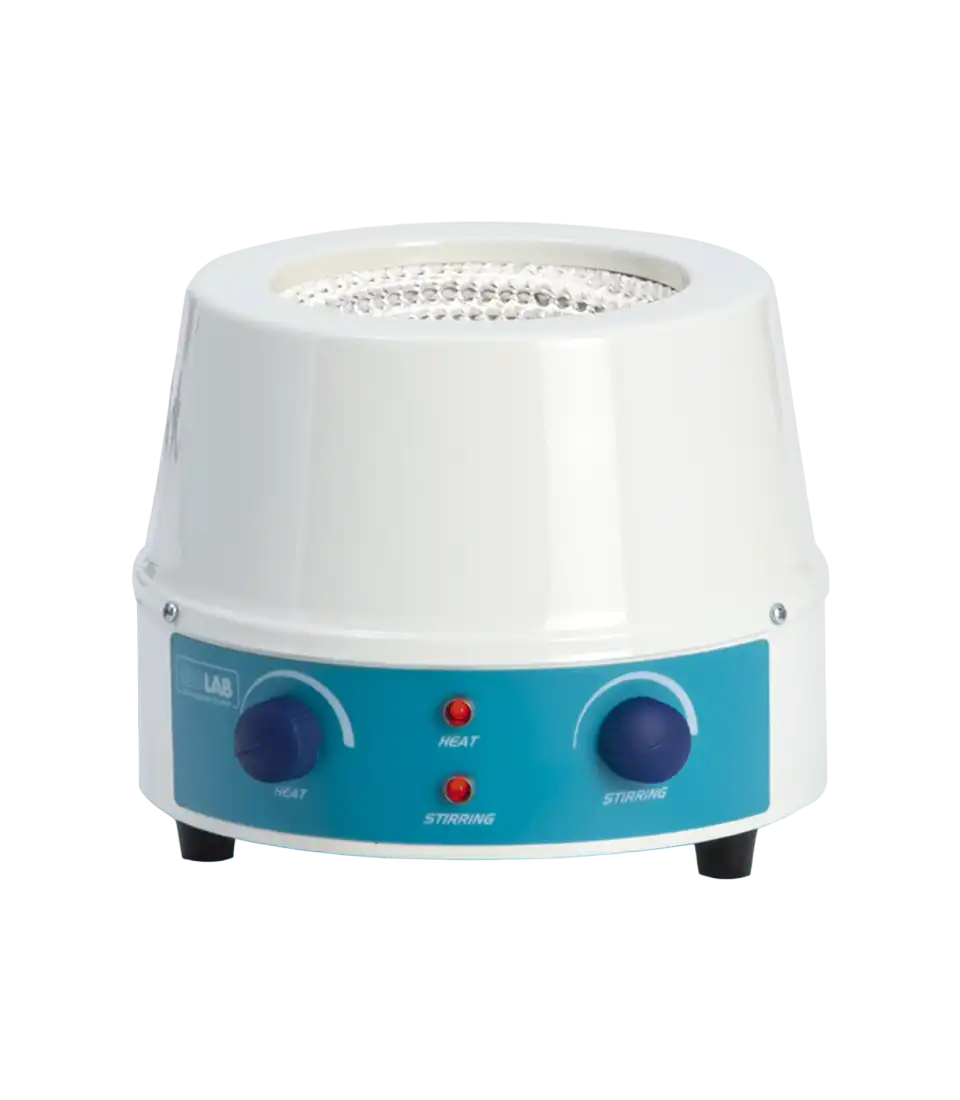 Heating Mantle, Single Position, with Stirrer (0-1400 RPM), 100 ml Capacity, 450°C, Indicator Lamps for Heating and Stirring