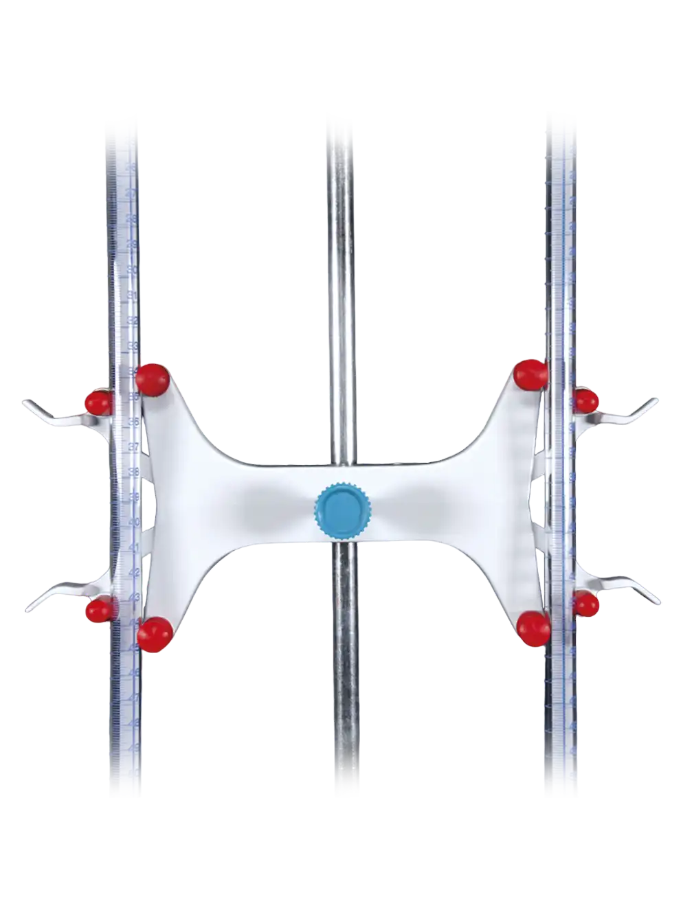 Burette Clamp, Steel, for Rods of Diameter 10 mm to 12 mm, Two Burette Capacity