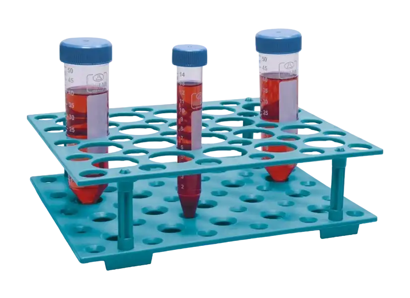 Centrifuge (Falcon) Tube Stand, POM, Dismantled, 30 Well for 15 ml Tubes and 20 Well for 50 ml Tubes, Blue