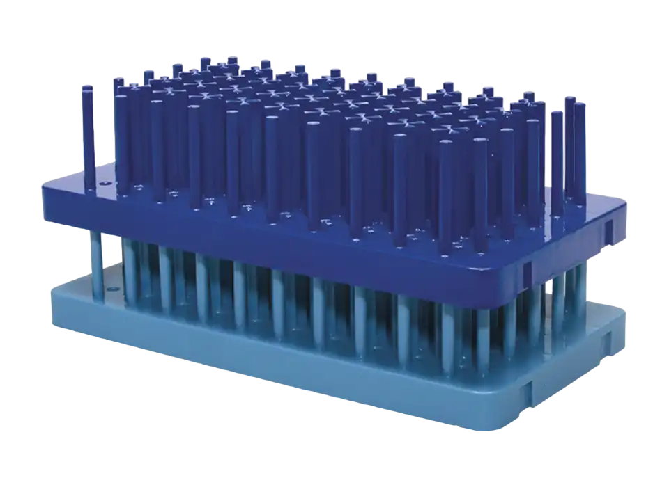 Centrifuge (Falcon) Tube Stand, ABS, Hedgehog Model, 50 Well, for 15 ml Conical Bottom Tubes, 140 x 270 x 66 mm Dimensions, Blue