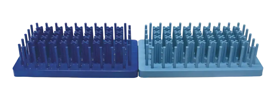 Centrifuge (Falcon) Tube Stand, ABS, Hedgehog Model, 50 Well, for 15 ml Conical Bottom Tubes, 140 x 270 x 66 mm Dimensions, Blue