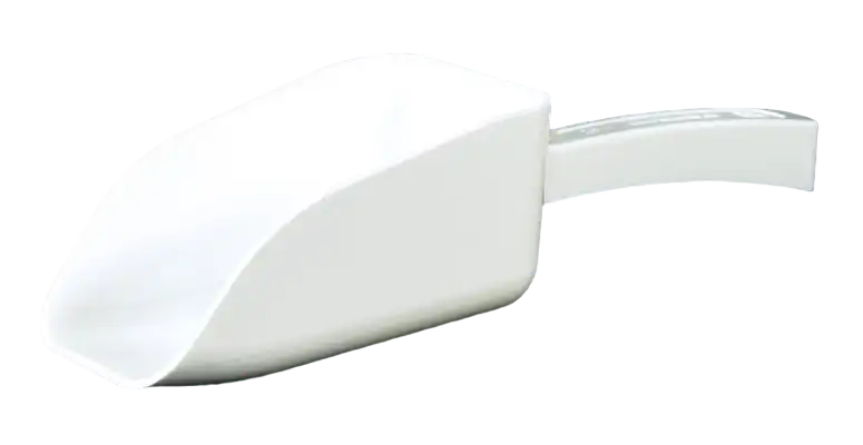 Scoop, P.S, Flat Bottom, White, W/O Lid, 30 mm Scoop Width, 52 mm Scoop Length, 137 mm Total Length, 25 ml Volume