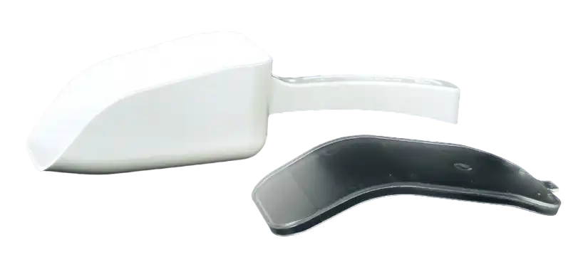 Scoop, P.S, Flat Bottom, White, with Lid, Sterile, 30 mm Scoop Width, 52 mm Scoop Length, 137 mm Total Length, 25 ml Volume