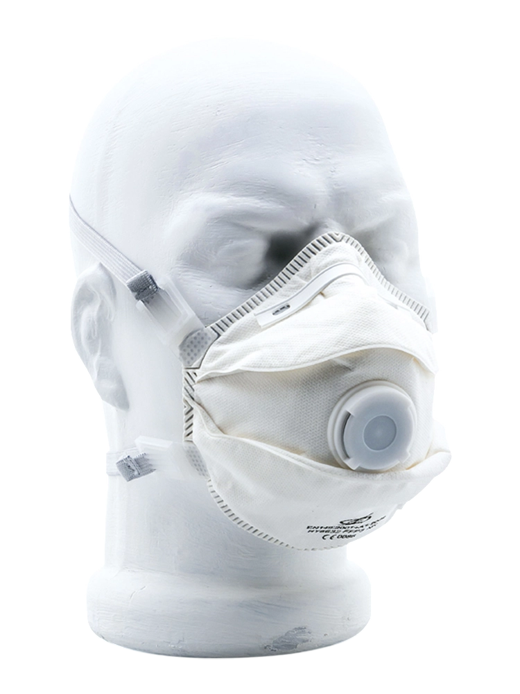 Dust Mask, FFP-3, Inner and Outer Layer Made of Soft Microfiber, with Exhalation Valve, 10 pcs/pack