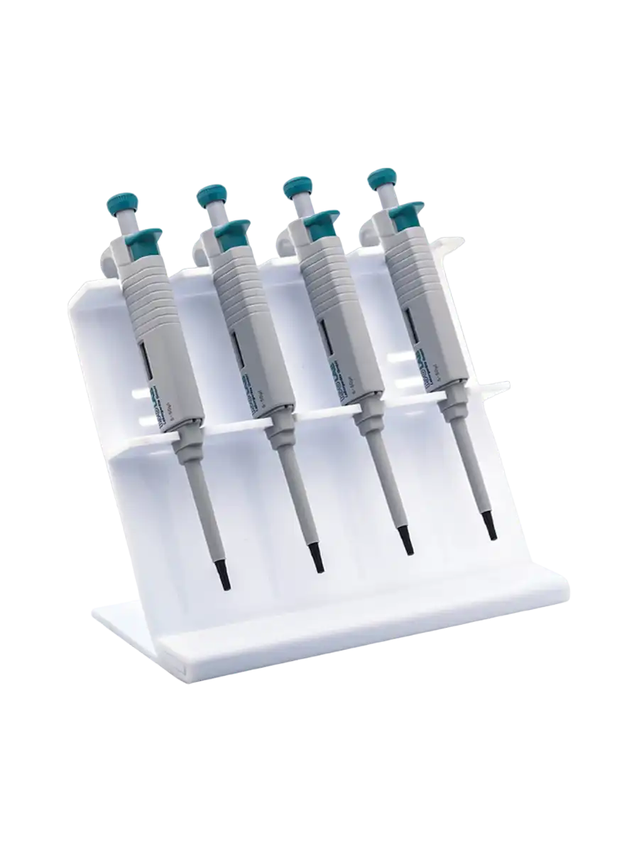 Pipette Stand, Acrylic, Adjustable, for 4 Single Channel Pipettes, 130 x 260 x 220 mm Dimensions