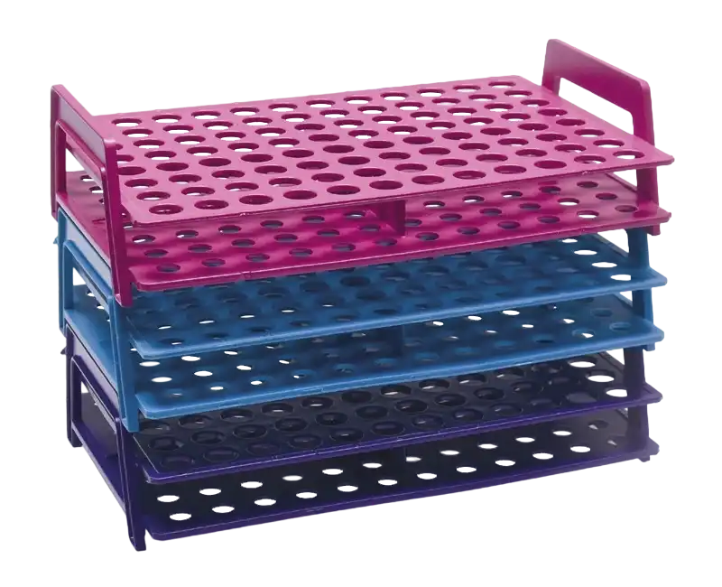 Mikrotüp Standı, Monoblok, P.P, 96 Delik, 1,5/2,0 ml Tüpler İçin, 205 x 135 x 55 mm Ebatlar, Mavi