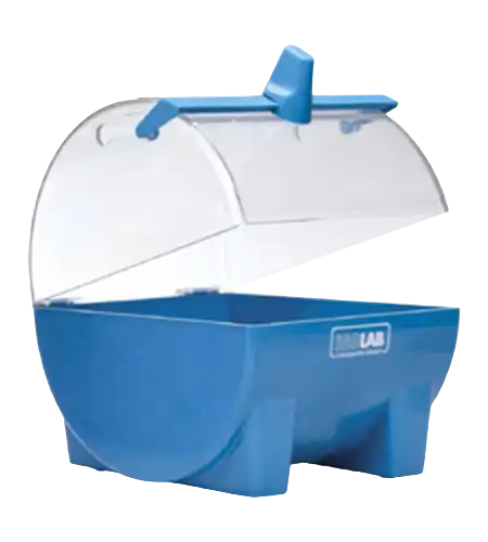 Parafilm Dispenseri, ABS, Menteşeli Şeffaf Kapak, 100 mm Enindeki 1 Rulo veya 50 mm Enindeki 2 Rulo Parafilm İçin, Mavi