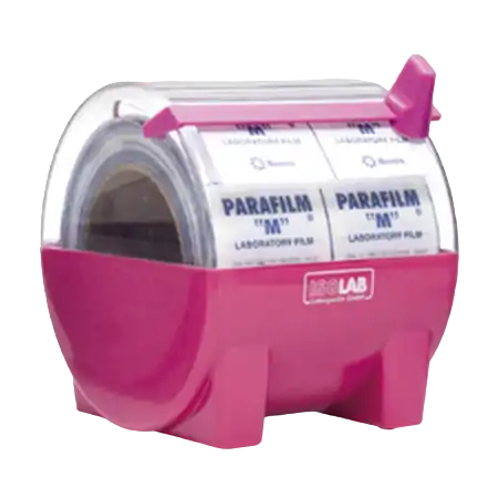 Parafilm Dispenseri, ABS, Menteşeli Şeffaf Kapak, 100 mm Enindeki 1 Rulo veya 50 mm Enindeki 2 Rulo Parafilm İçin, Rubi