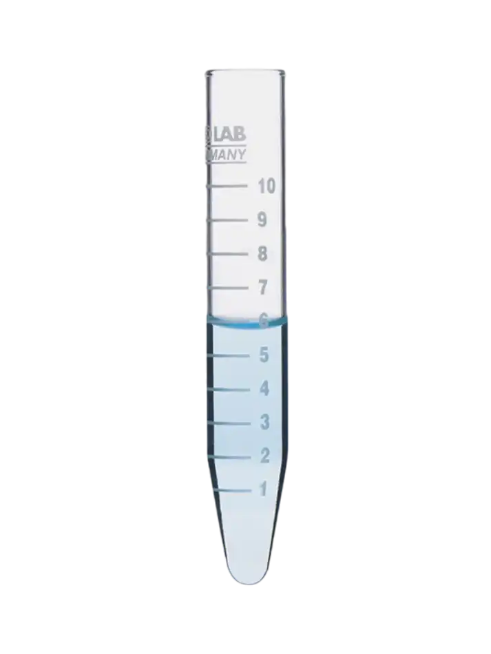 Centrifuge Tubes, Neutral Glass, 16 x 100 mm, 1,0/1,1 mm Wall Thickness, Conical Bottom, Graduated, W/O Cap, 10 pcs/pack