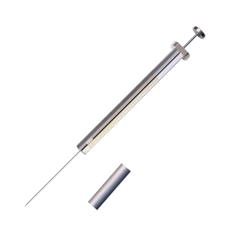 Şırınga, Borosilikat Cam Gövde, Paslanmaz Çelik Piston, Sabit İğneli, İğne Serisi H, İğne Tipi B, 5 μl Hacim