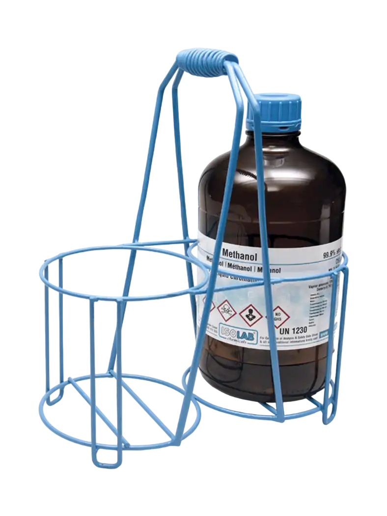 Carrier Basket, Epoxy Coated Steel Wire, for 2 x 2500 ml Bottles, 140 ml Bottle Diameter, Green Body